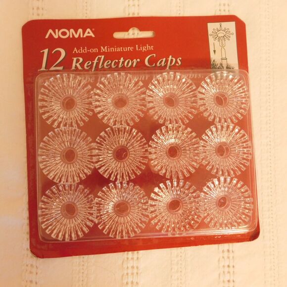 Noma Christmas Reflector Caps Lot of 3 Packages Stars 36 Total Clear Vintage NOS - Picture 2 of 13